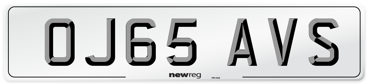 OJ65 AVS Number Plate from New Reg